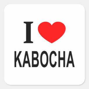 Pegatina Cuadrada Me ❤️ KABOCHA Me encanta KABOCHA Amo KABOCHA