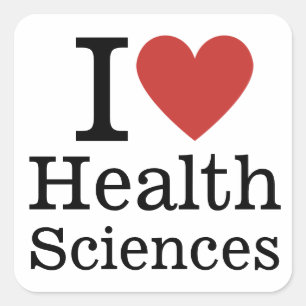 Pegatina Cuadrada Me ❤️ las ciencias de la salud para estudiantes/pr