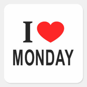Pegatina Cuadrada Me ❤️ LUNES Amo LUNES Me encanta LUNES