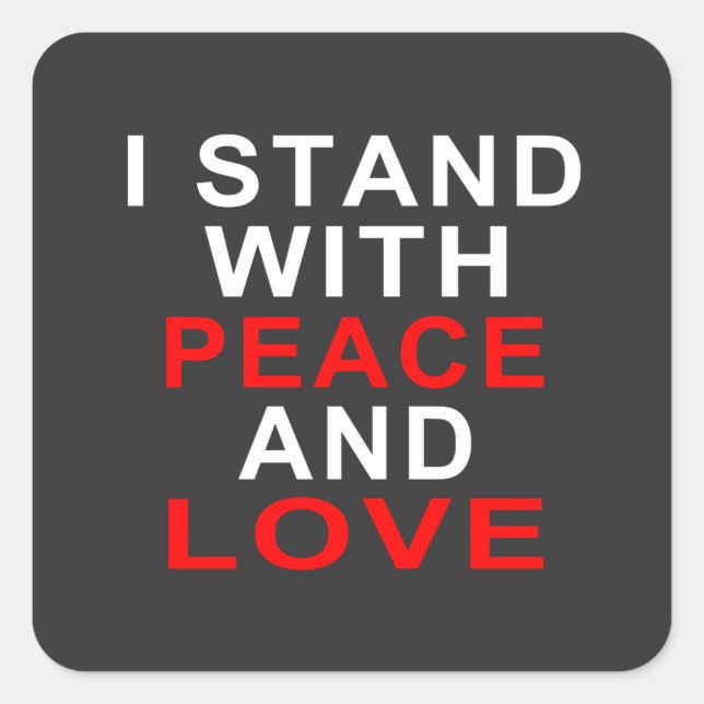 PEGATINA CUADRADA ME MANTENGO CON PAZ Y AMOR (Anverso)