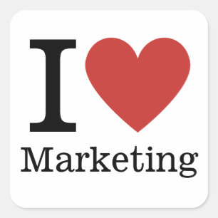 Pegatina Cuadrada Me ❤️ Marketing - Departamento de Marketing - PEGA