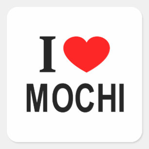 Pegatina Cuadrada Me ❤️ MOCHI Me encanta MOCHI Amo MOCHI