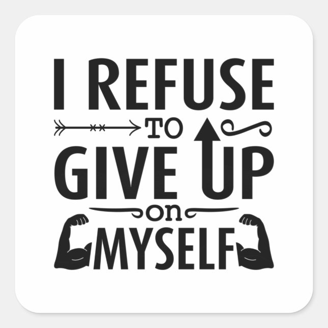 Pegatina Cuadrada Me Niego A Renunciar A Mi Salud Mental Ansiosa (Anverso)