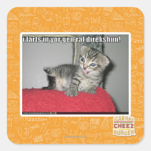 Pegatina Cuadrada Me pedo en tu gen'ral direkshun