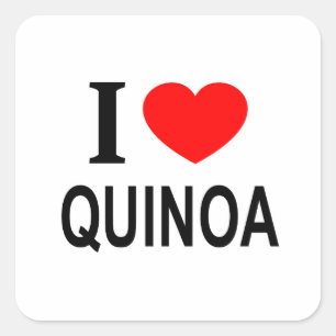 Pegatina Cuadrada Me ❤️ QUINOA Amo la QUINOA Me encanta la QUINOA