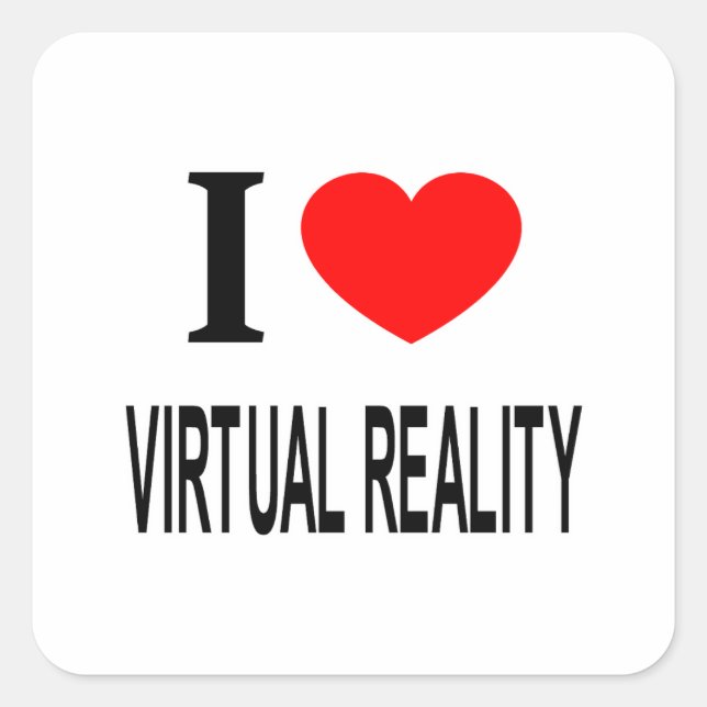 Pegatina Cuadrada Me ❤️ REALIDAD VIRTUAL Me encanta la realidad virt (Anverso)