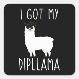 Pegatina Cuadrada Me Saqué Mi Dipllama Regalo Divertido De Graduació