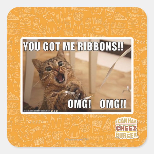 Pegatina Cuadrada ¡¡Me tienes cintas!! (Anverso)