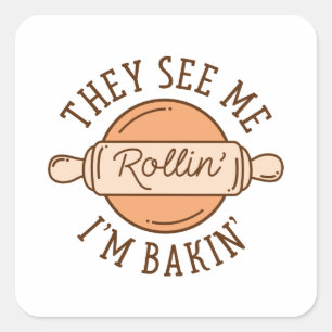 Pegatina Cuadrada Me Ven Rollin.