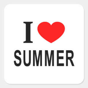 Pegatina Cuadrada Me ❤️ VERANO Me encanta el verano Me encanta el ve