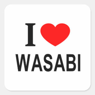 Pegatina Cuadrada Me ❤️ WASABI Me encanta WASABI Amo WASABI