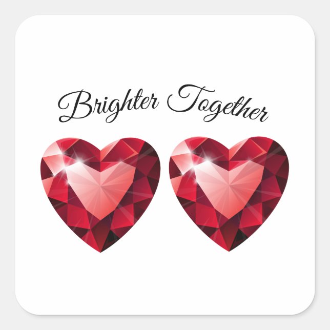 Pegatina Cuadrada Meaningful Gift for her – Elegant Love (Anverso)