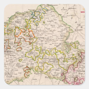 Pegatina Cuadrada Mecklenburg, Alemania