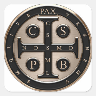 Pegatina Cuadrada Medalla de San Benedicto