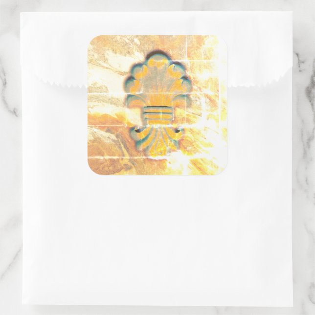 Pegatina Cuadrada Medallón de estilo italiano vintage (Bolso)