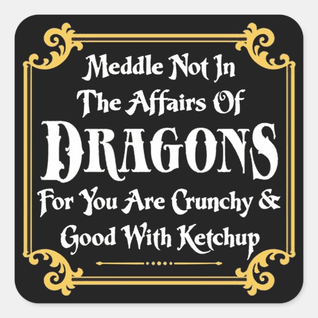 Pegatina Cuadrada Meddle not (Anverso)