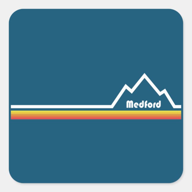 Pegatina Cuadrada Medford Oregon (Anverso)