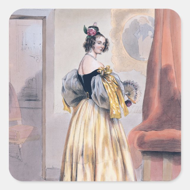 Pegatina Cuadrada Medianoche, 1830-48 (Anverso)