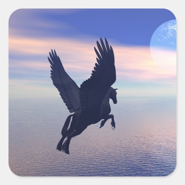 Pegatina Cuadrada Medianoche Pegasus (Anverso)