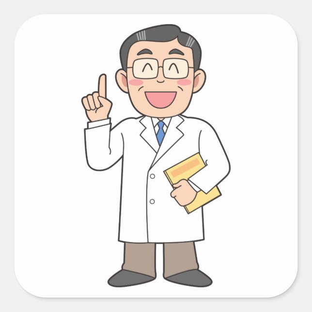 Pegatina Cuadrada Médica (Anverso)