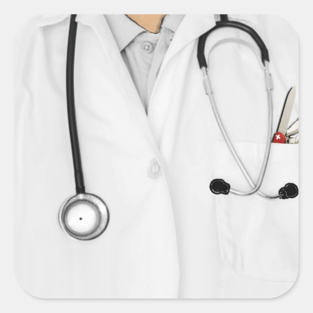 Pegatina Cuadrada Médica (Anverso)