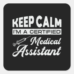 Pegatina Cuadrada Médica de Medicina Auxiliar Médico de Calle