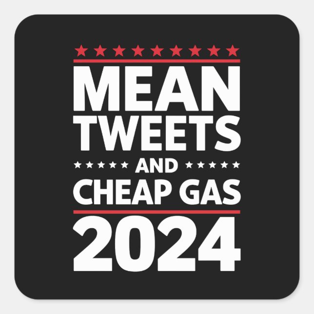 Pegatina Cuadrada Medios Tuits Y Gas Barato Elecciones 2024 (Anverso)