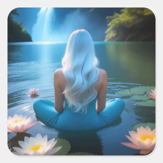 PEGATINA CUADRADA MEDITATION -YOGA - WELLNESS - CARPE DIEM (Anverso)