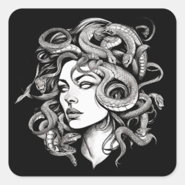 Pegatina Cuadrada Medusa