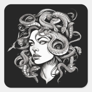 Pegatina Cuadrada Medusa
