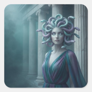 Pegatina Cuadrada Medusa