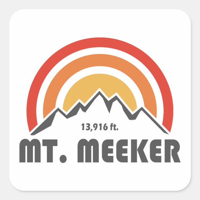 Pegatina Cuadrada Meeker Colorado (Anverso)