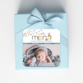 Pegatina Cuadrada Meet The Mini Blue Baby Stickers