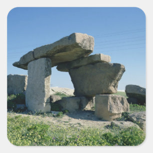 Pegatina Cuadrada Megalito, prehistórico
