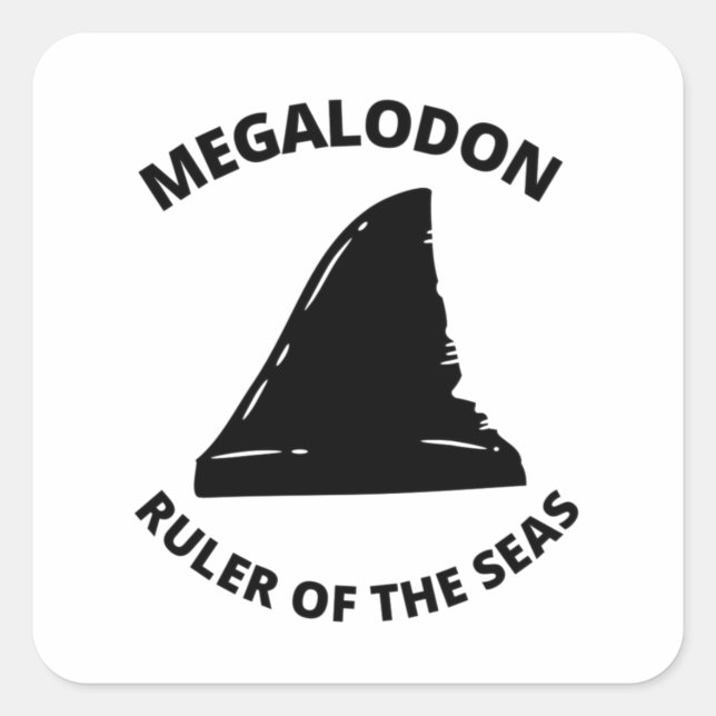 Pegatina Cuadrada Megalodon (Anverso)