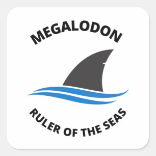 Pegatina Cuadrada Megalodon