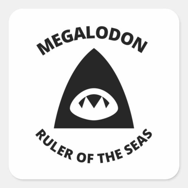 Pegatina Cuadrada Megalodon (Anverso)