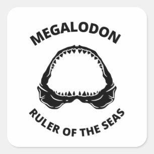 Pegatina Cuadrada Megalodon