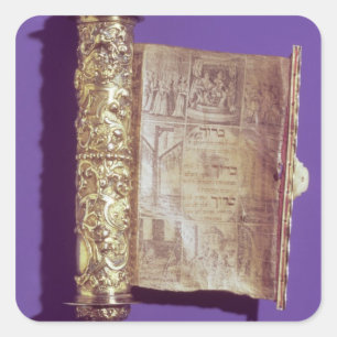Pegatina Cuadrada Megillah en un caso de plata, Viena, c.1715