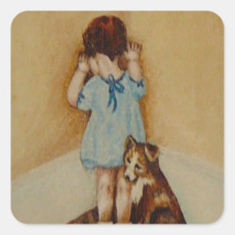 Pegatina Cuadrada Mejor amigo de malos Chicas