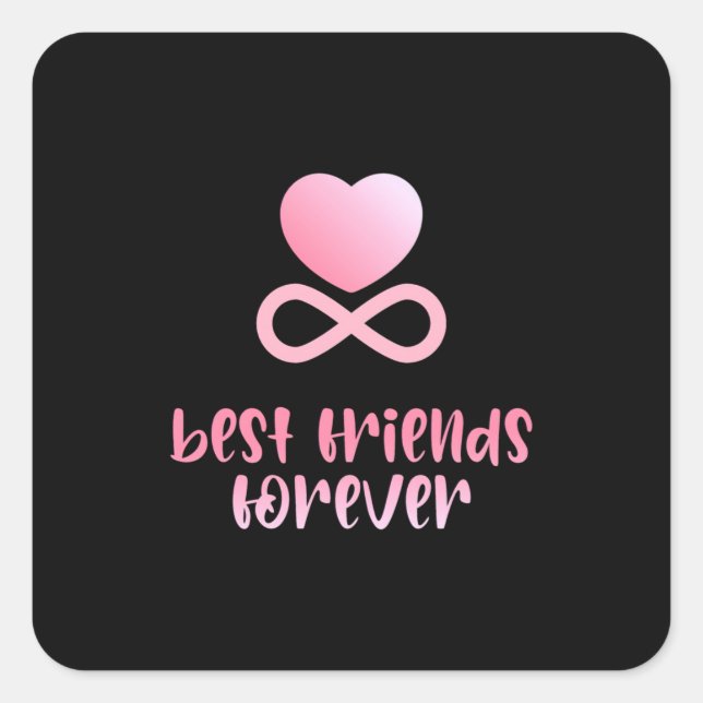 Pegatina Cuadrada Mejor Amistad para siempre (Anverso)