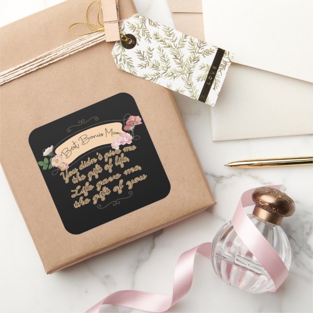 Pegatina Cuadrada Mejor Bono Mamá (Regalar)