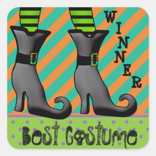Pegatina Cuadrada Mejor Ganador de Disfraces de Halloween