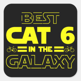 Pegatina Cuadrada Mejor Gato 6 En La Galaxia