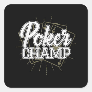 Pegatina Cuadrada Mejor juego de cartas de póker del jugador