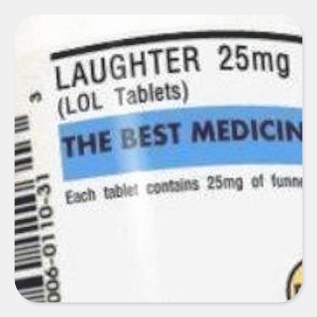 Pegatina Cuadrada Mejor Medicina (Anverso)