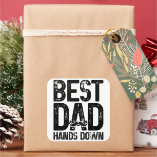 Pegatina Cuadrada Mejor Papá Baja El Chiste Papá Mustache Lover