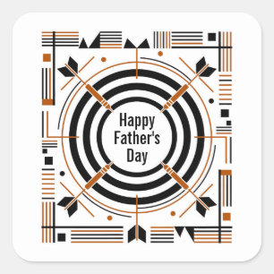 Pegatina Cuadrada Mejor papá de dardos – Feliz Día del Padre