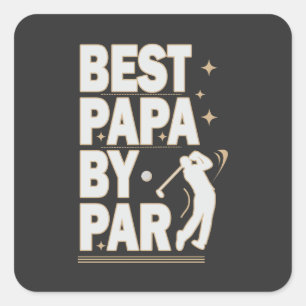 Pegatina Cuadrada MEJOR PAPA DE PAR FATHERS DAY GOLF Design
