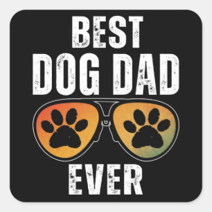 PEGATINA CUADRADA MEJOR PAPÁ DE PERRO DEL MUNDO